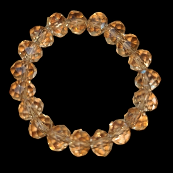 4" Pink Crystal Beaded Bracelet L6 - Picture 2 of 2